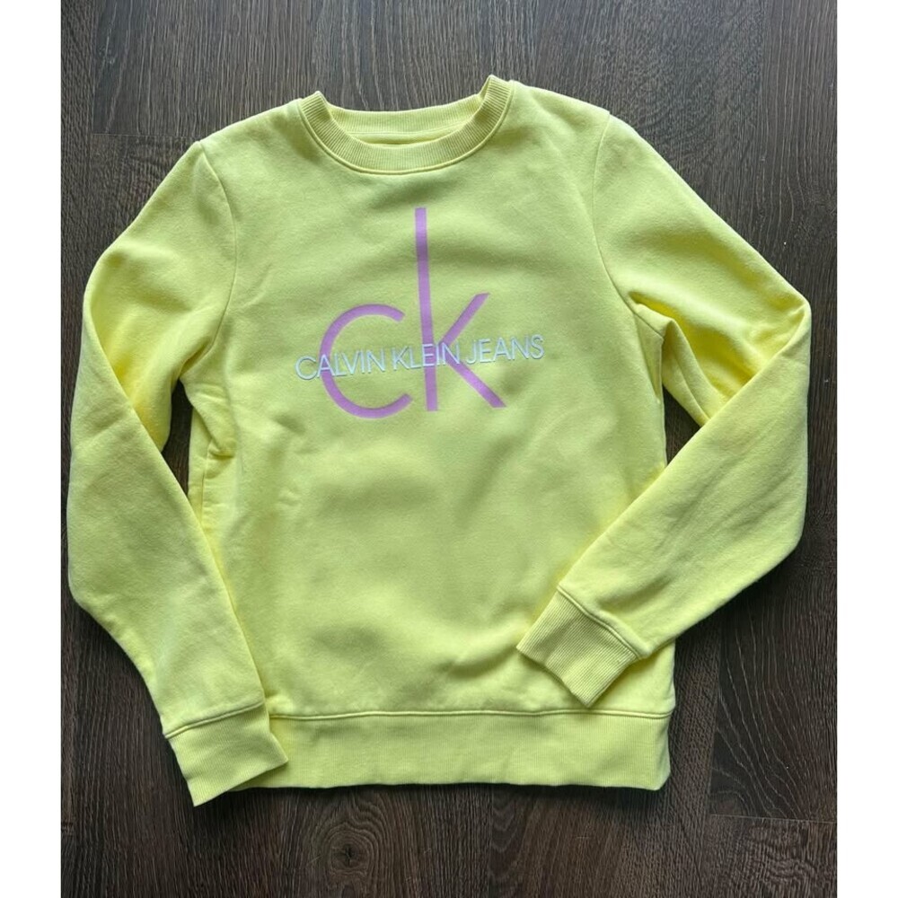 Calvin Klein Jeans Yellow Crewneck Sweatshirt - Size XS
